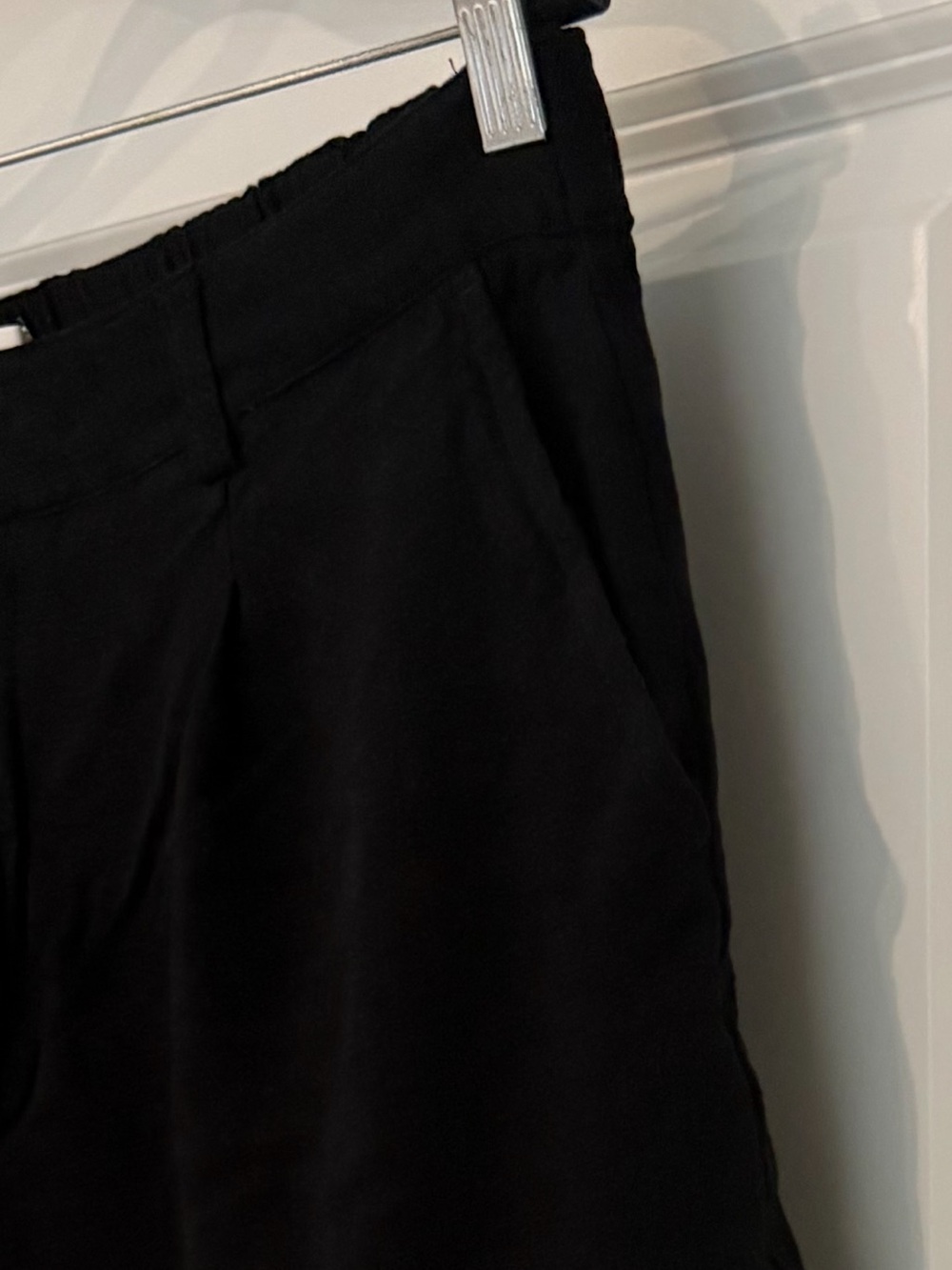 Be Cool Linen Shorts Size Large Black Side Pockets Flowy Comfortable Lightweight - Picture 6 of 10